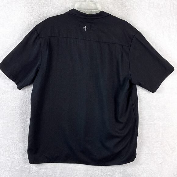 Da Vinci California Charlie Sheen Bowling Shirt Men L Black White Rockabilly 50s - Picture 4 of 9